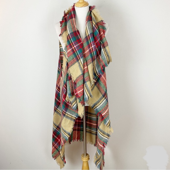 Vici Accessories - Wearable Plaid Tartan Blanket Scarf